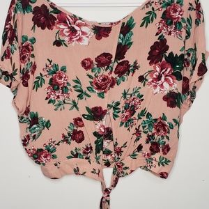 Beautiful pink blouse with roses